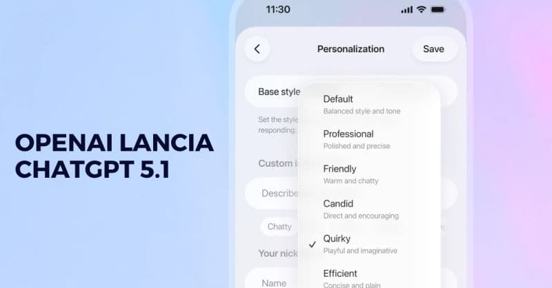 GPT-5.1 cambia le regole: l’AI diventa più umana (e cambia anche noi)
